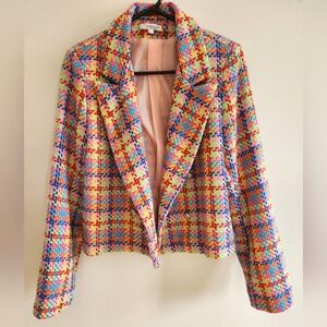Multicolor Tweed Cropped Blazer - Unknown Brand
